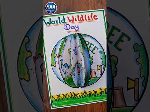 World Wildlife Day Drawing | Save Wildlife Drawing Project #shorts #shortvideo #short #youtubeshorts