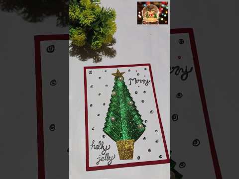 Christmas greeting card making | DIY Christmas tree card easy #christmascard #greetingcard #shorts