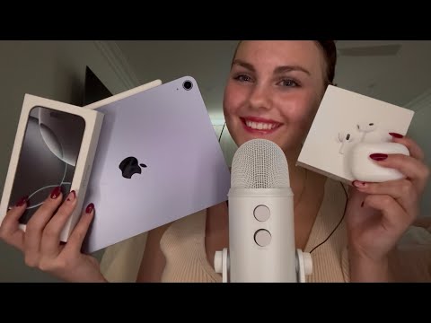 ASMR tapping and scratching apple products 📱🍏