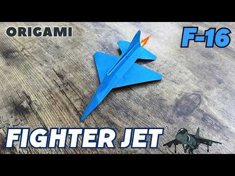 ORIGAMI FIGHTER JET F-16 NEW DESIGN BY ORIGAMI WORLD STEP BY STEP | DIY F-16 FIGHTER JET ORIGAMI ART