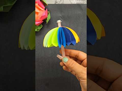 DIY easy colorful  paper umbrella  #craft #diy #shorts