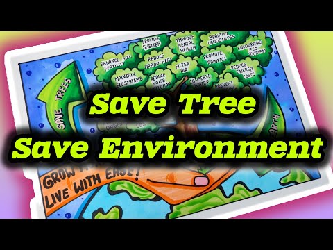 Save Tree project drawing | Importance of Tree drawing | things we get from tree drawing project