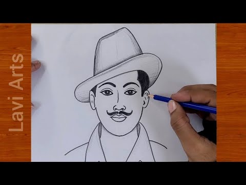 How to draw Bhagat singh ,Very easy (Step by step) Detail tutorial | 26 January drawing |sketch 2024