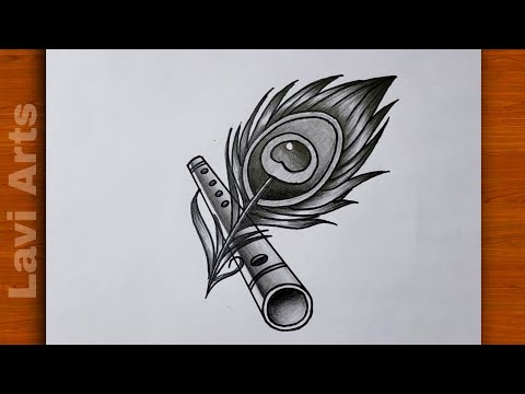 How to draw Krishna Flute Easy ( Step by step) | Krishna drawing |Beautiful drawing ideas |Lavi Arts