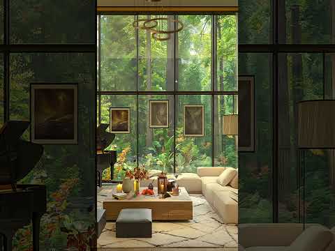 Soothing Rain Sounds in the Forest Living Room Jazz Music for Relax 🌧️  #shorts  #jazzmusic