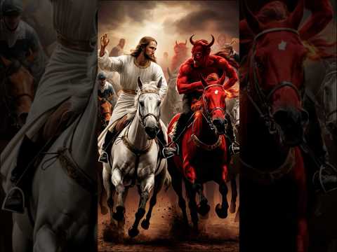 Jesus Vs devil 😇👿. Horse racing 🏇 #jesus #devil #fe#jesuslovesyou