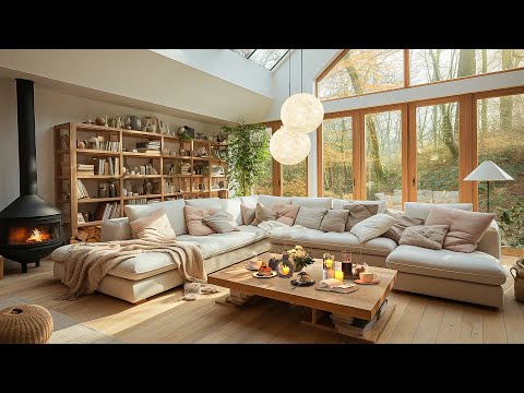 Cozy Living Room Retreat - Gentle Sunshine Morning with Smooth Piano Jazz for Work, Study 🔥🎵