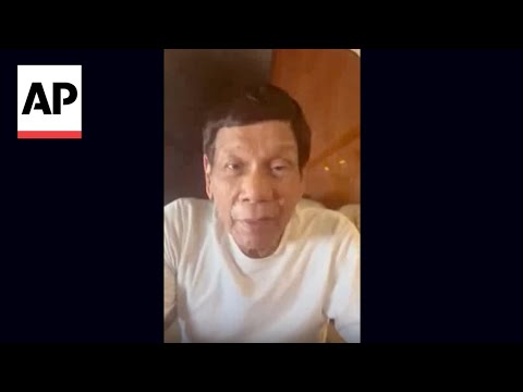 Former Philippines president records message for supporters on his way to ICC