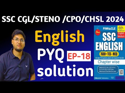 Pinnacle previous year book solution for English EP- 18।। SSC CGL/STENO/CPO/CHSL 2024