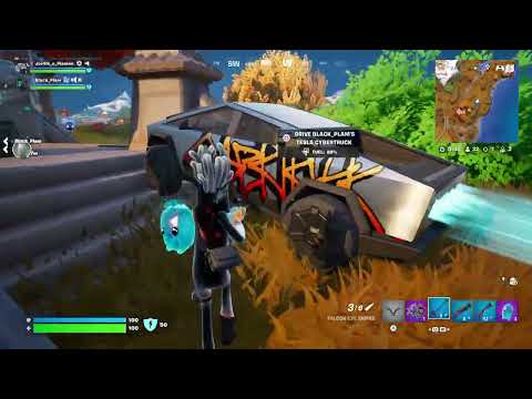 Fortnite C6S2 glitches - self elim while grind on bridge cables, Cyber Truck self-boosting no driver