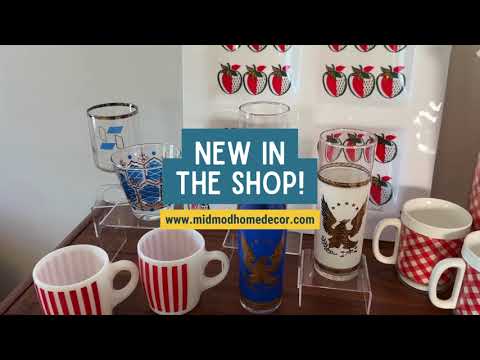 Mid Century Modern Home Decor / Georges Briard Milk Glass, Tom Collins Glasses, and Anchor Hocking