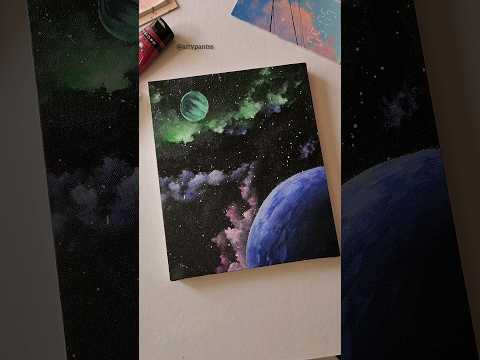 galaxy art #youtubeshorts #canvaspainting #shorts