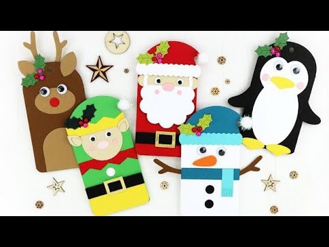 How To Make Christmas Card | 4 Easy Santa/Snowman/Elves/Raindeer Greeting Card | Easy  Cards Making