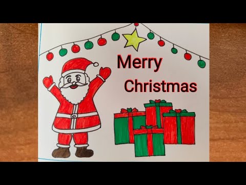 Santa Claus drawing for kids / Merry Christmas Drawing easy / Merry Christmas poster drawing #santa