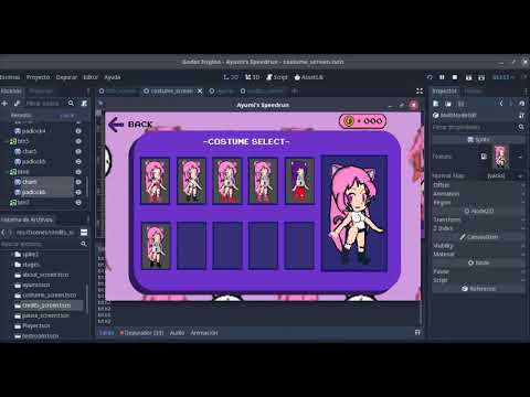 Ayumi's Speedrun working on Costume Screen