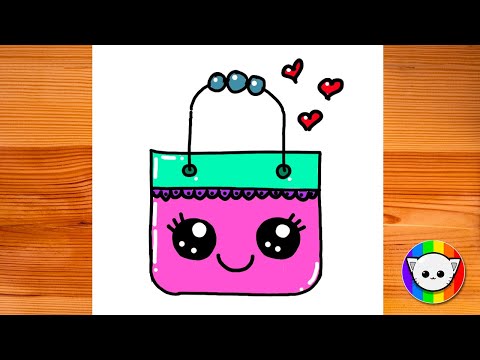 How to draw a cute shopping bag