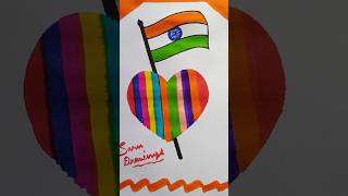 National flag of India drawing|| #art #flagdrawing #republicdaydrawingeasy #youtubeshorts