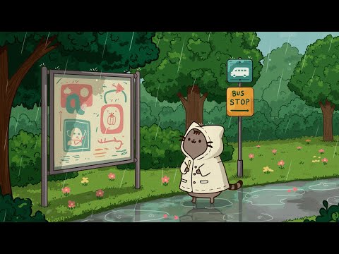 Pusheen's Rainy Cute & Cozy Lofi ☔ Dreamy Lofi Beats 🎶☕ Soft Lofi Chillhop Study & Work Music