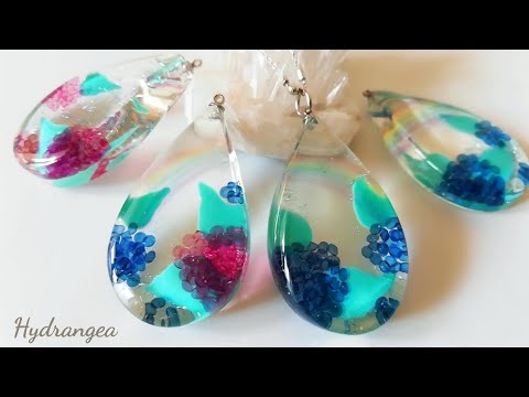 レジン🌈紫陽花と虹の爽やかペンダント❁⃘*.ﾟ虹をどうやって作る?!😲✨resin/hydrangea and rainbow/refreshing pendant🌈