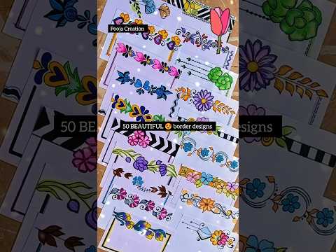 50 Beautiful border designs/Assignment front page design/Project Work Design #love #project #shorts