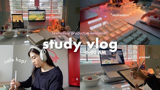 48 HR STUDY VLOG ᯓᡣ𐭩 extremely productive weekend, slow mornings, library + cafe pomodoro ✏️