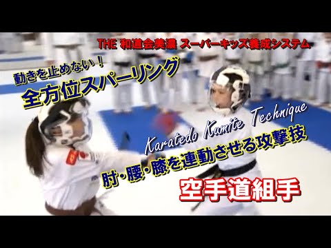 全方位スパーリング 肘腰膝を連動させる攻撃技 和道会美濃 空手道組手 Karatedo Kumite Technique