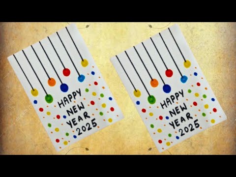 🥰 Easy & Beautiful 🥰  White Paper New Year Card making / Handmade Happy New Year Card Idea 2025