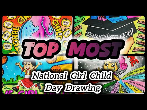 National Girl Child Day Poster drawing easy| Save Girl Child drawing| International Girl Child Day