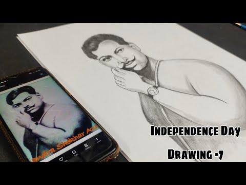 Independence Day Drawing:-7 Chander Shekhar Azad drawing  How To Draw Chader Shekhar Azad  #drawing