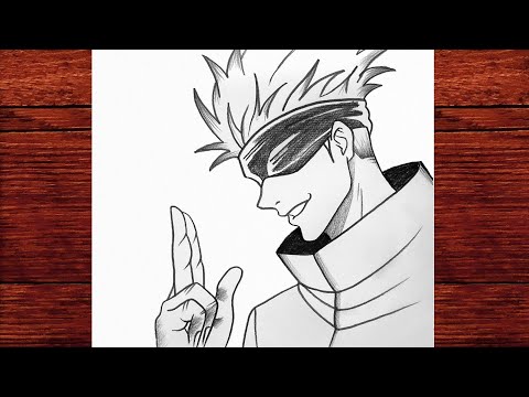 Gojo Satoru Nasıl Çizilir | Adım Adım Anime Taslak Çizimi | Jujutsu Kaisen Hayran Çizimleri