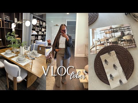 VLOGTOBER| CAR CHAT, WEST ELM SHOPPING, TABLE SETTING PREP, HOMEGOODS RUN + HAUL