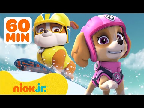 PAW Patrol Extreme Sports Rescues! w/ Rubble & Skye 🏂 60 Minutes | Nick Jr.