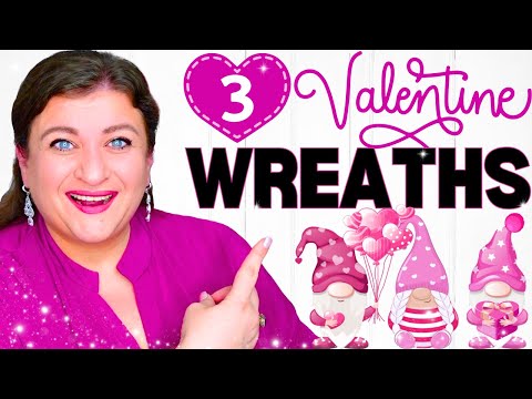 3 EASY Valentine Gnome Wreaths You Can make TODAY