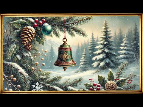 Vintage Christmas TV Art Screensaver | Gold Frame TV Art | 4K Holiday Art Screensaver for TV | 2Hrs