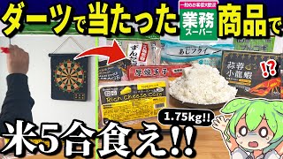 ダーツで当たった業務スーパーの「ワースト１０商品」で米5合大食いするまで終われません！【ずんだもん＆ゆっくり解説】