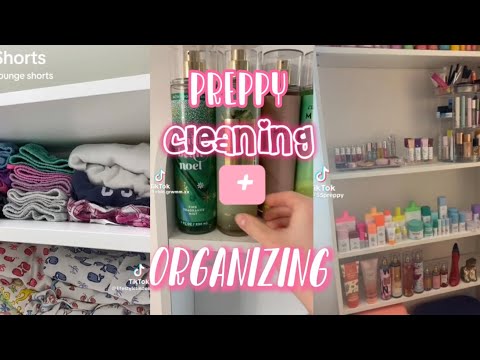 preppy cleaning and and organizing |  tiktok compilation | 🛍️☀️🌴🫶🏽🩷 |