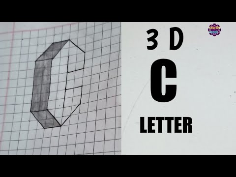 How To Draw 3D Letter C (step by step)- Easy 3D Drawings Easy Art And Craft