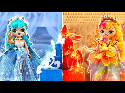 Fire Doll vs Water Doll! Best Doll Makeover Ideas and Crafts