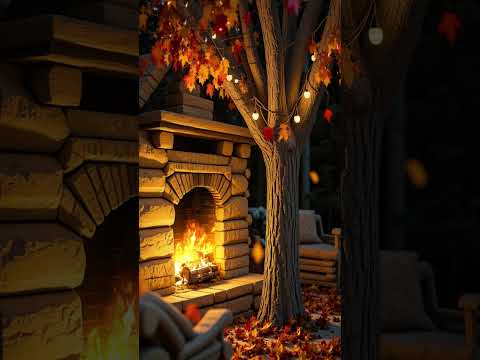 Halloween Night Ambience | Crackling Fireplace, Glowing Pumpkins & Relaxing Fall Vibes for Sleep