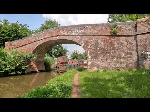 Brompton bike ride: Worcester and Birmingham Canal episode 2, Lock 6 to Hanbury Junction, narrowboat