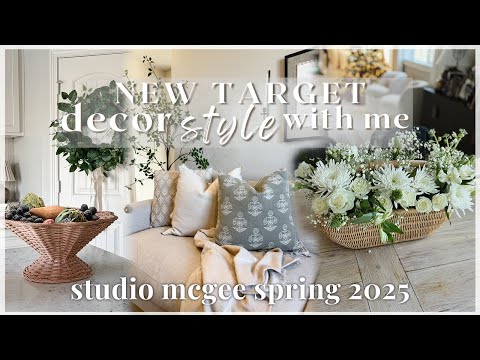 STYLING NEW TARGET DECOR! studio mcgee spring 2025 collection haul and styling ideas