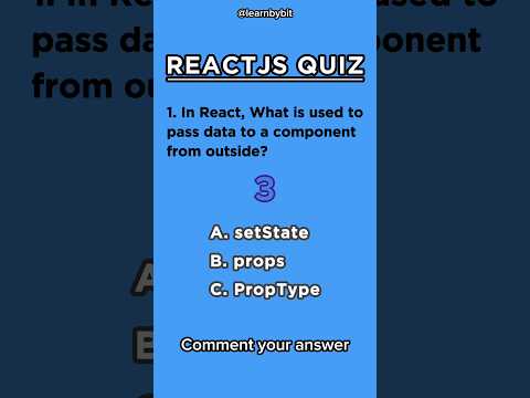 React Javascript Quiz Reactjs Test #quizshorts #reactjs #javascript