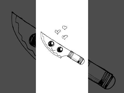 How to draw a cute knife