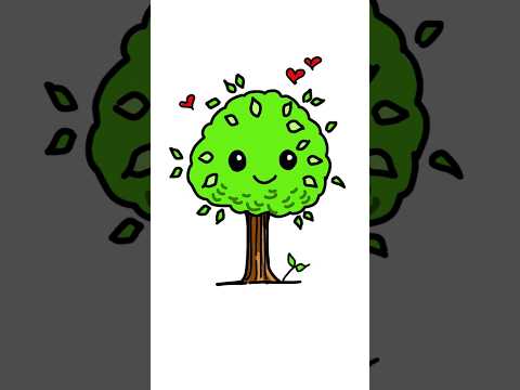 How to draw a cute tree