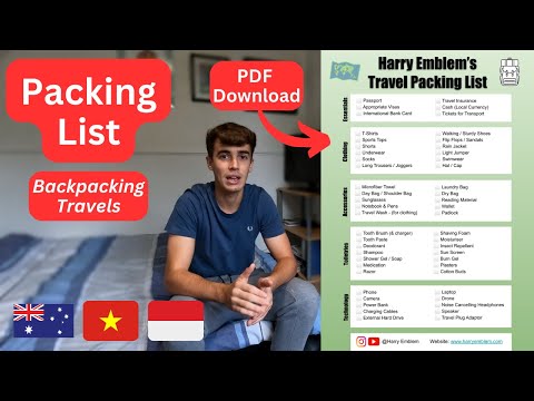 Packing List - Backpacking Travels - Warm Climates