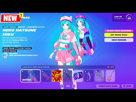 Fortnite Hatsune Miku Festival Pass: FREE & PAID Rewards showcase