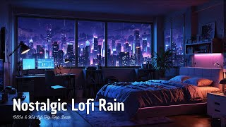 1980s Lofi Cityscape 🌧️ Relaxing Rain Sounds in a Cozy Room 🎶 Chill Playlist