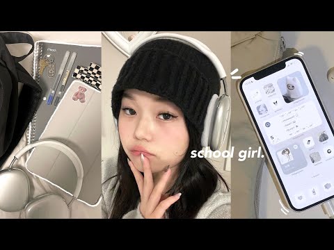 PINTEREST SCHOOL GIRL📓🖇10-min soft daily makeup | what's in my backpack | aesthetic iPhone tour