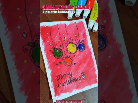 Christmas Card 🎄🎅🏻 | Arts With Arpan #shorts #youtubeshorts #christmas #art #christmas2024