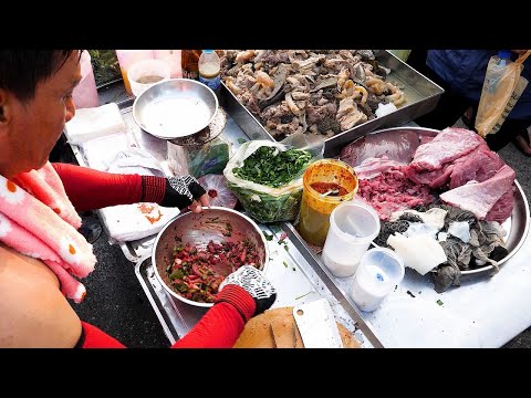 A collection of interesting Thai night market street food